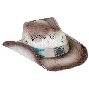 Peter Grimm Betina Embellished Leather Banded Cowboy Cowgirl Hat NWT/NEW!
